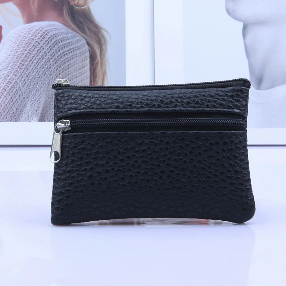 

2019 Coin Purse Women Men Leather Wallet Multi Functional zipper Leather Coin Purse Card Wallet #15
