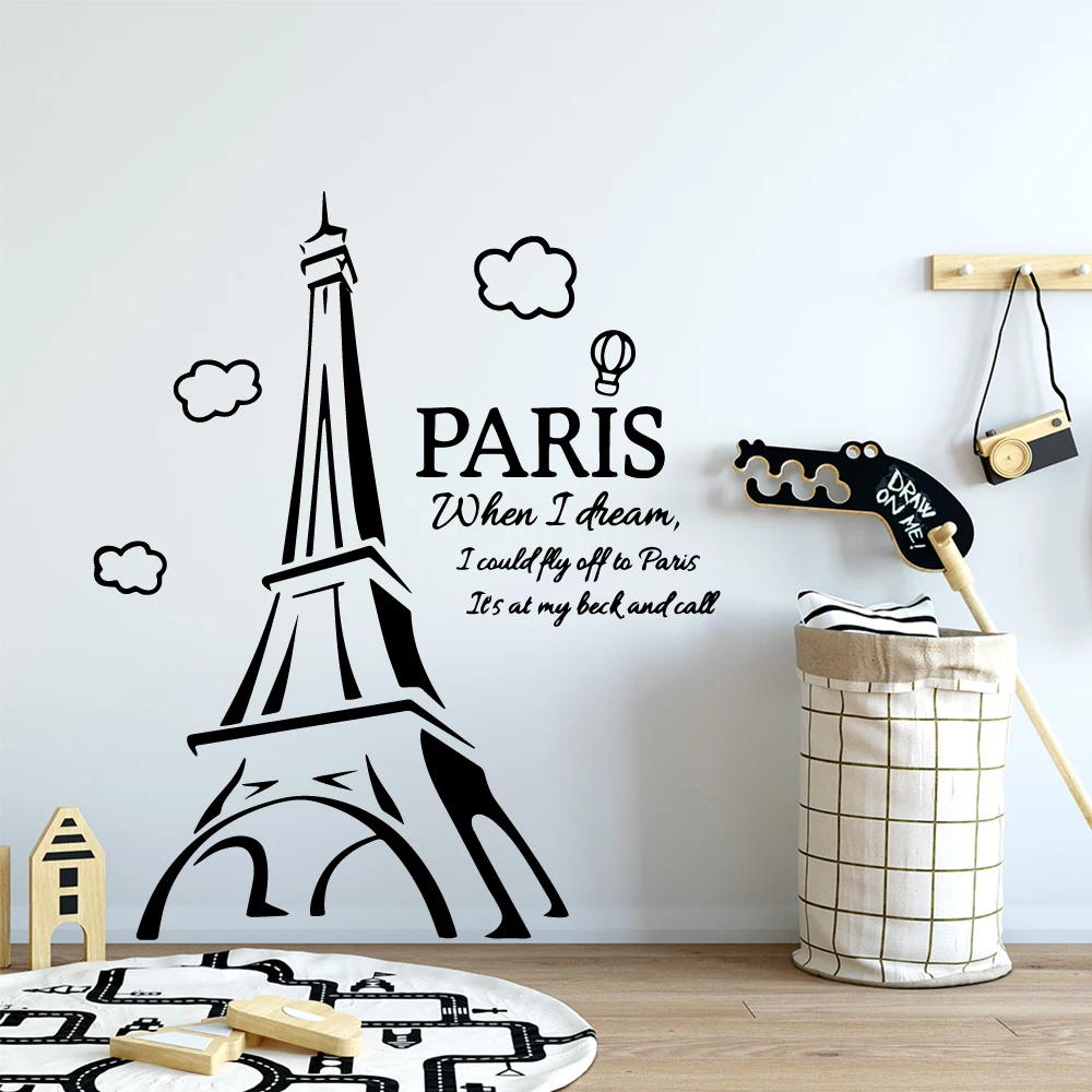 

Cartoon Paris Removable Art Vinyl Wall Stickers For Home Decor Living Room Bedroom Decoration Accessories Murals