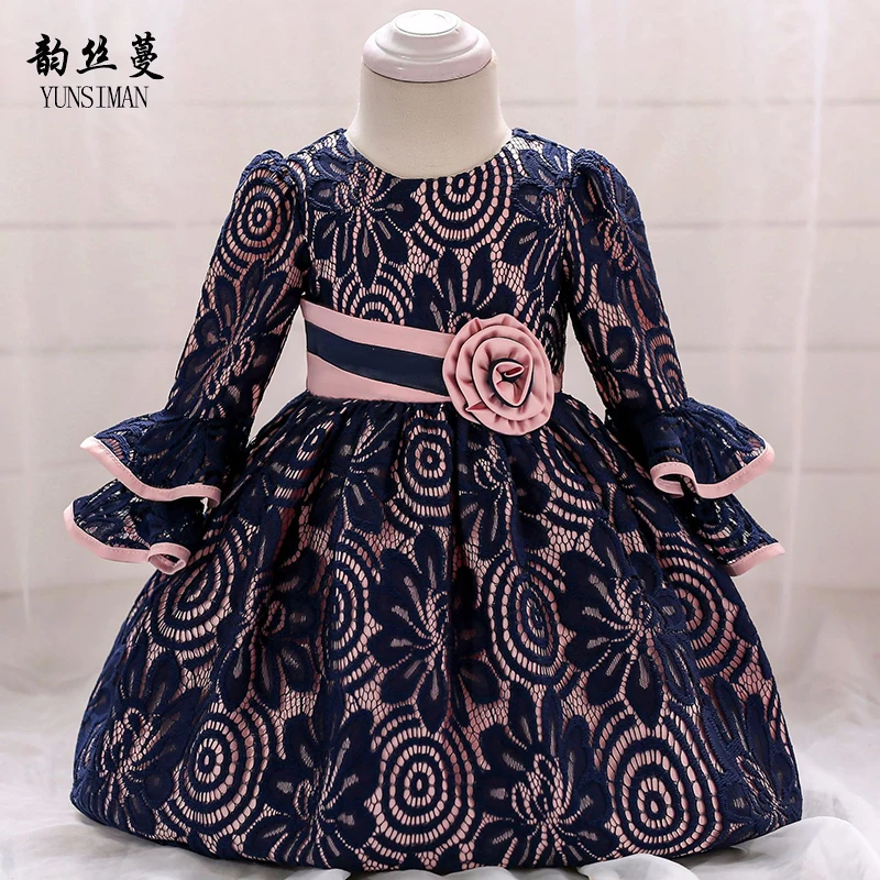 

Brand Baby Dress for Infant 3 6 9 12 18 24 Months Flower Embroidered Princess Lace Dress 1 Year Birthday Toddler Dresses 6C24