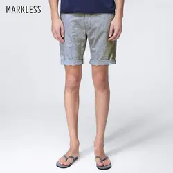 Markless Лето Повседневное Для мужчин; Короткие штаны мужские льняные и хлопковые прямые узкие короткие прохладный дышащий человек Шорты для