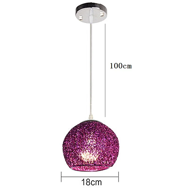 Современный потолочный светильник из кованого алюминия, подвесной светильник, винтажный барный светильник, кухонный офисный СВЕТОДИОДНЫЙ Красочный металлический светильник, светильники - Цвет корпуса: Purple