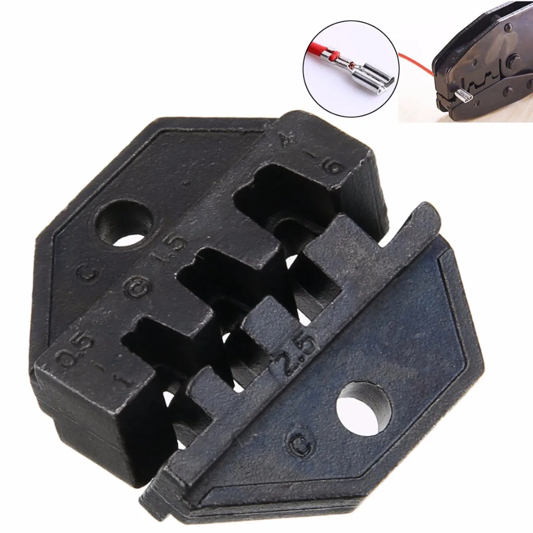 high Hardness Crimping Plier Cutting Tool 230C Ratchet Wire Cable Crimper Head Insulated Bare Terminal Jaw Steel Alloy