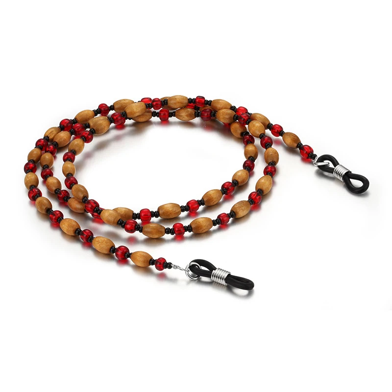 Wooden Acrylic Beads Chain Eyeglasses Cord Retro Vintage Glasses Rope