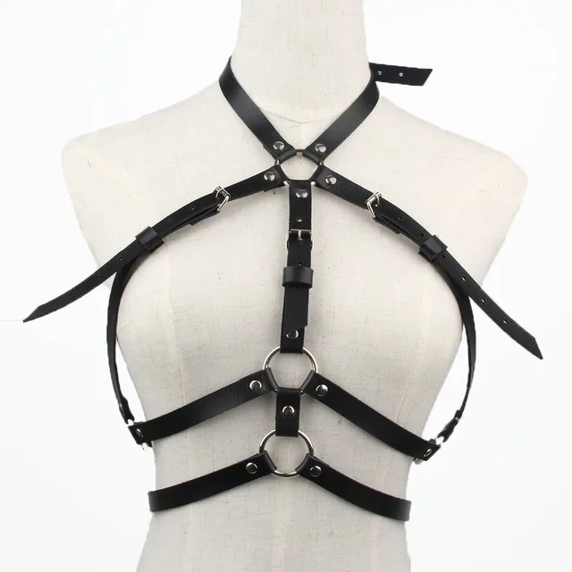 Sexy Leather Harness Women Dark Rock Street Strap Harness Cool Necklace