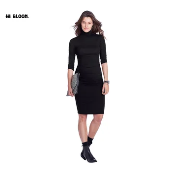 

Spring Maternity Clothes Turtleneck Maternity Dress Elastic Evening Party Dresses For Pregnancy Evening Office Lady Vestidos