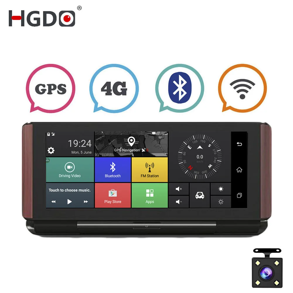 

HGDO 3G/4G Car DVR GPS Camera 7.84"Android Dash Cam Full HD 1080p Video recorder Wifi Bluetooth Registrator Dual lens Dvrs Cam