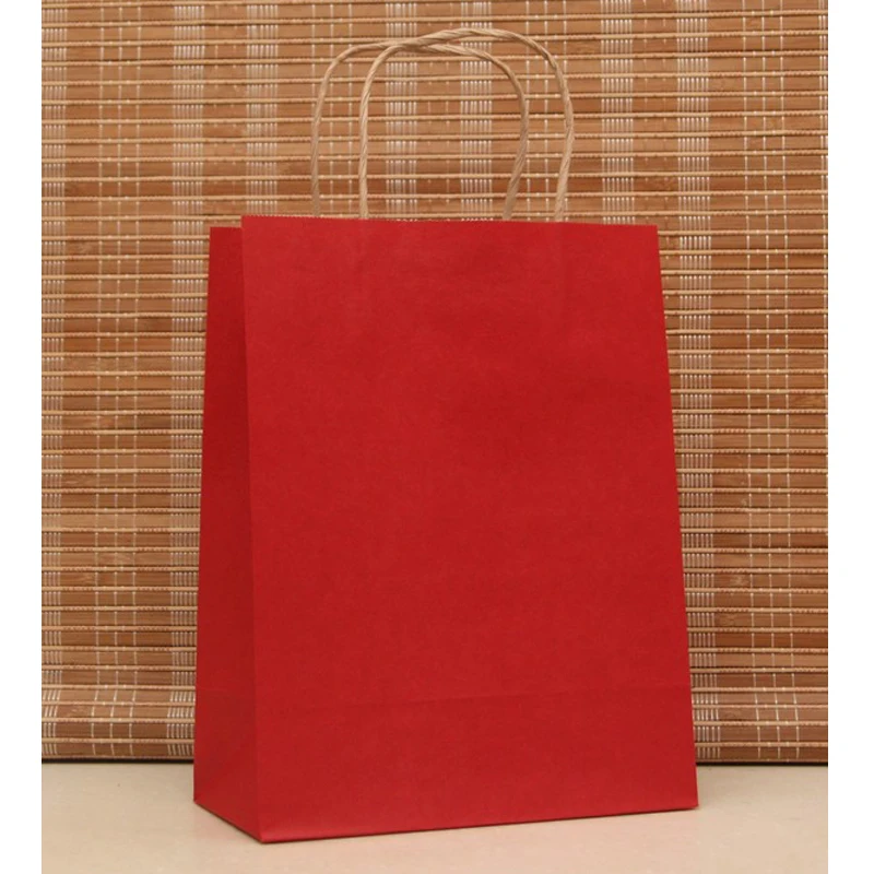 10pcs/lot Red Kraft Paper Wedding Gift Pouches 27x21x11cm Jewelry