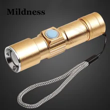 Mini USB Torch LED Rechargeable Flashlight with Magnet Handy Powerful Hunting Bike 18650 Cree Waterproof