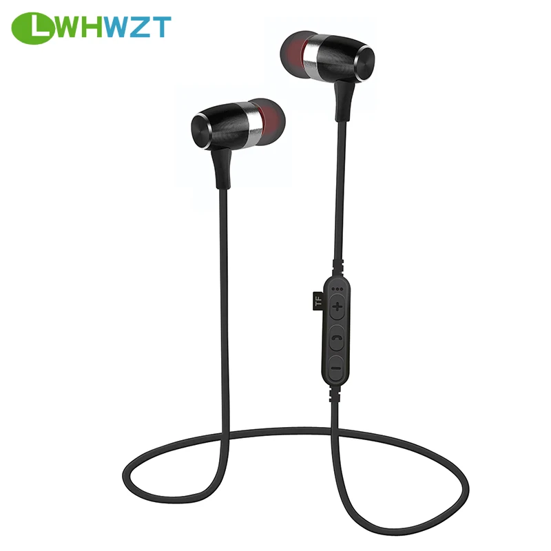 LWHWZT T16 Bluetooth 5 0 Headphones Sport Magnetic Headset Music TF Card Slot Earbuds Wireless Handsfree Mic Earphone for phone