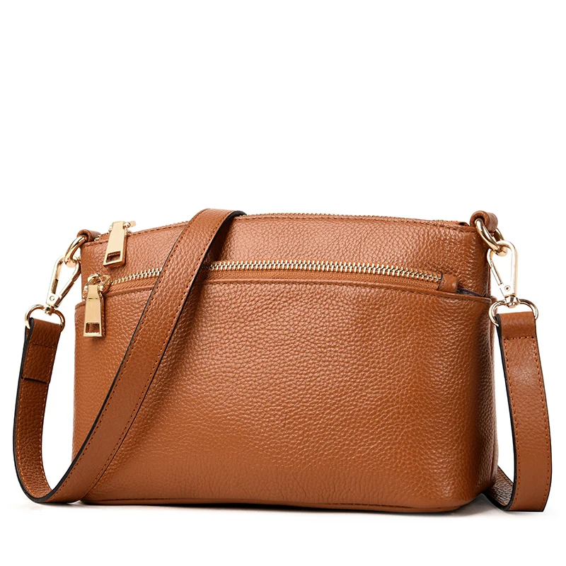 

2018 Multi Pockets Vintage Genuine Leather Bags Female Small Luxury Handbags Women Bags Designer Woman Shoulder Crossbody Bag