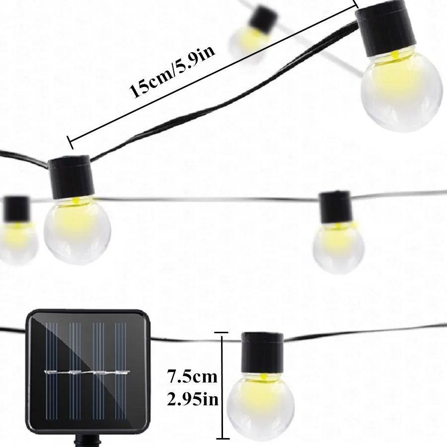 Гирлянда на солнечных батареях, светодиодный светильник, прозрачный шар, водонепроницаемая лампа на солнечных батареях, наружное украшение, сказочные огни для праздника
