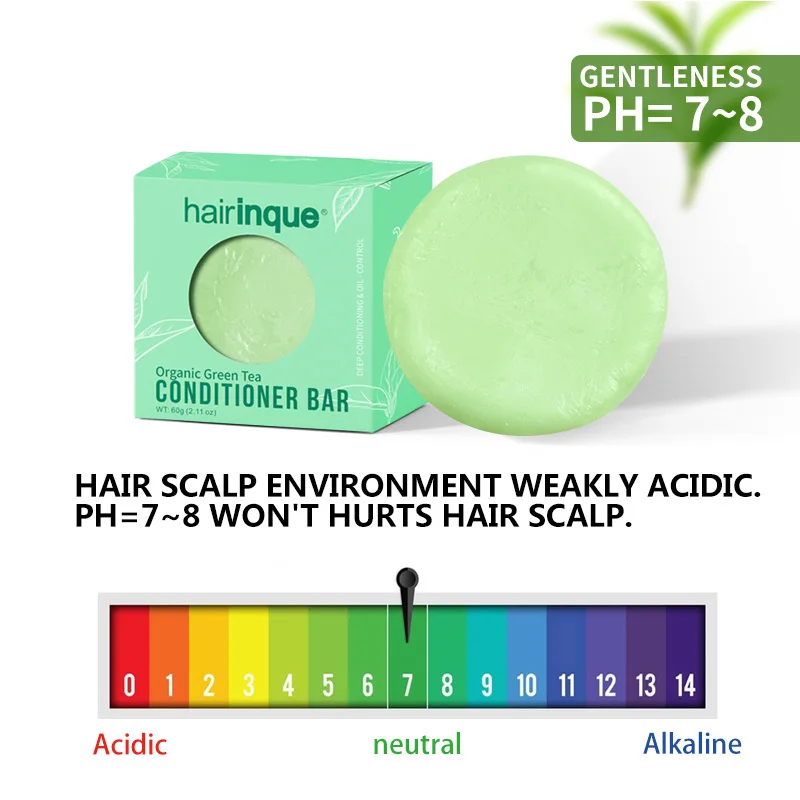 Горячая Hairinque органические волосы зеленый чай кондиционер бар ручной работы Витамин С увлажняющий, Питательный кондиционер для волос Мыло
