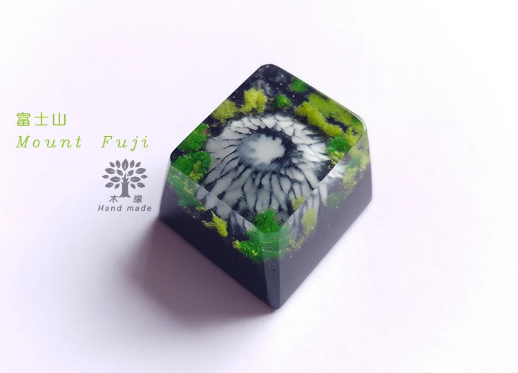 1 шт Ручная работа Fuji Смола keycap механическая клавиатура Серебристая крышка ключа R4 высота OEM профиль