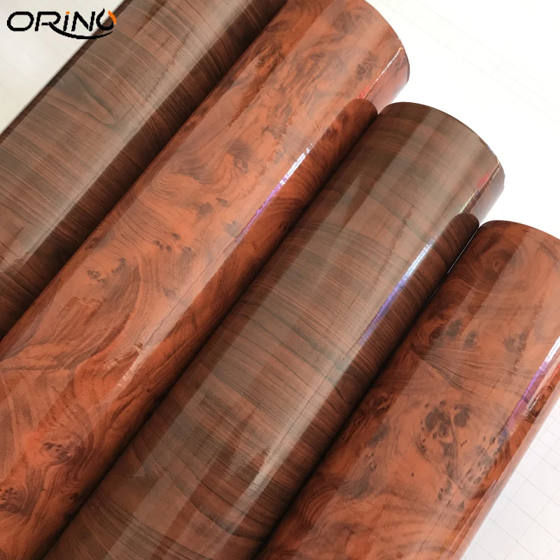 

50cmx500cm Glossy Wood Grain Car Sticker Waterproof Vinyl Film DIY Automobiles Interior Decoration Furniture Decal