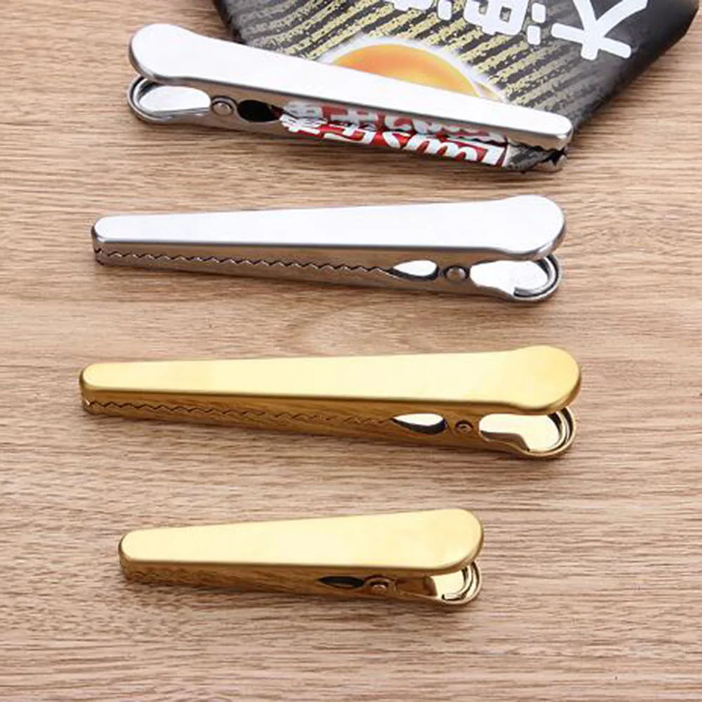 

Snack Sealing Clips Stainless Steel Food Bag Clips Seal The Coffee Beans Seal Food Storage Bags Clips Travel Kitchen Gadgets