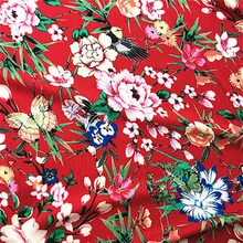 140x50 см красный большой цветок вискозная ткань, Diy летняя одежда пижамы подкладка дышащая впитывает пот 220 г/м