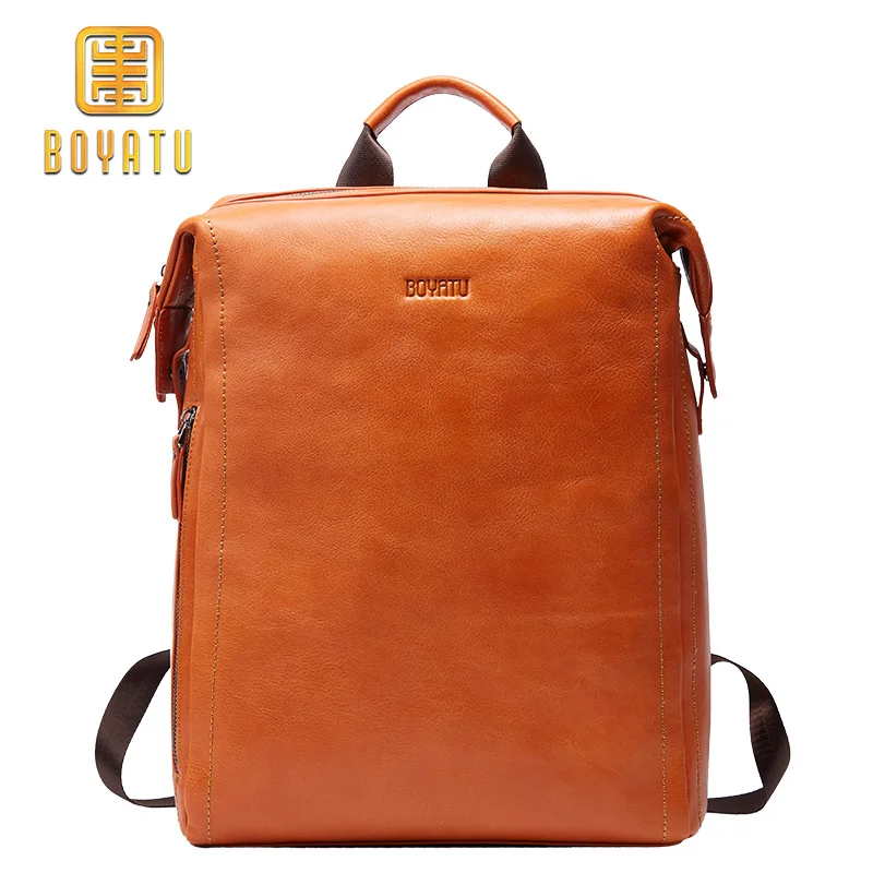 100 men's backpack interior slot pocket laptop backpack genuine