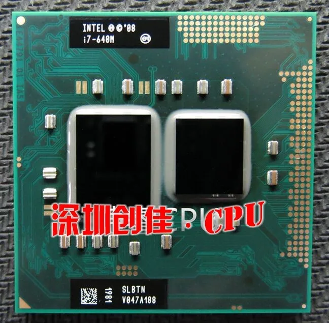 Мобильный процессор Intel core I7 640m I7-640m Dual Core 2,8 GHz L3 4M 2800 Mhz BGA1288 Процессор работает на HM55