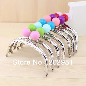 

10pcs High Quality 12.5CM Candy Ball Silver color Metal Purse Frame Completed Holes ,Mixed color wholesale ,Freeshipping