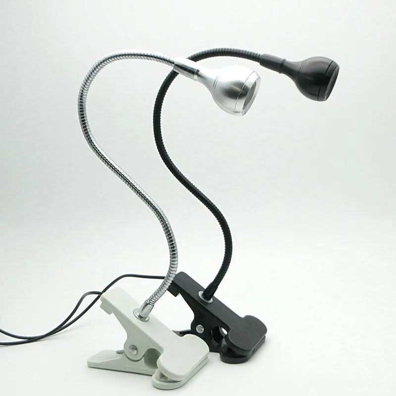 

LED Desk Lamp with Clip 1W Flexible LED Reading Lamp USB Power Supply LED Book Tablet Lamp Warm White/White Clamp Light