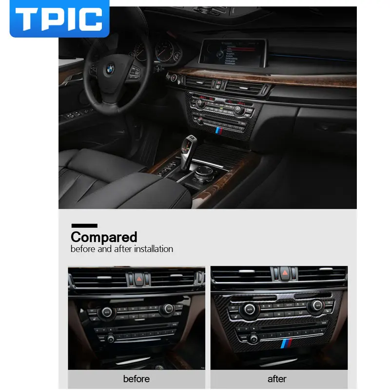 Автомобильные наклейки TPIC из углеродного волокна для BMW F15 F16 2014 2017 X5 X6 кондиционер