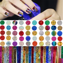 50Pcs/set Shimmer Starry Sky Nail Foil 4*20cm Colorful Nail Starry Glitter Transfer Sticker Manicure Nail Art Decoration