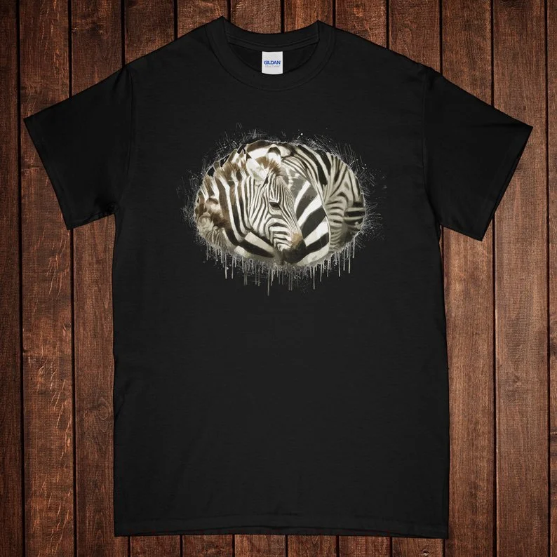 

Watercolour Zebra T-Shirt Mens Zebra Tshirt Zebra Lover Gift Black Stripes Gift Zebra Clothing Ideas Striped Horse Shirt