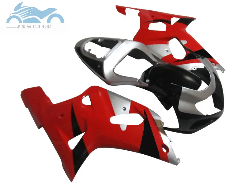 Пользовательские Обтекатели для Suzuki K1 GSXR600 GSXR750 2001 2002 2003 мотоцикл наборы обтекателей GSX R750 600 01 02 03 красное серебро кузов