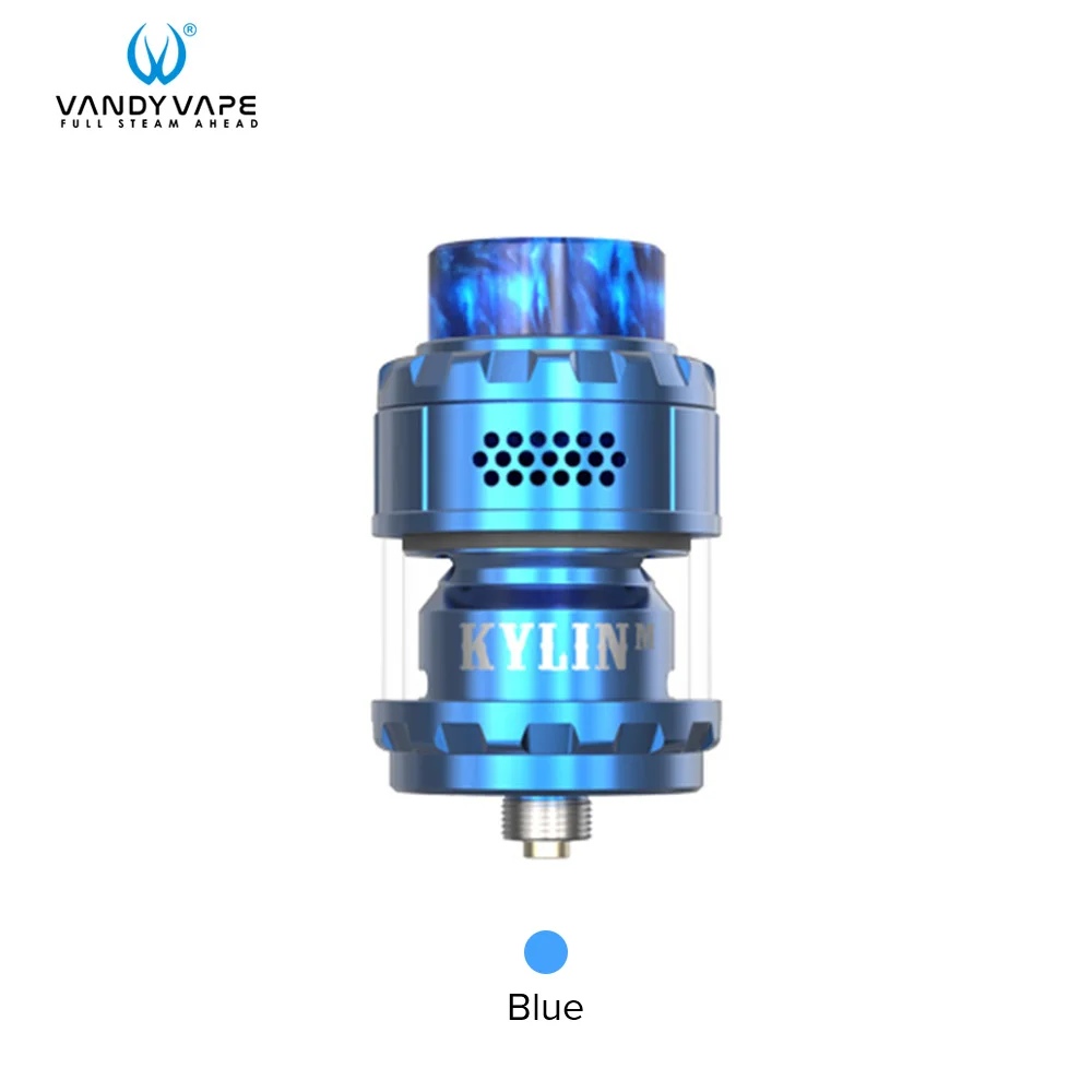 Vandy vape Kylin M RTA танк с Ni80 Сверхтонкий MTL плавленый Clapton провод против Vandyvape Kylin V2 атомайзер электронная сигарета - Цвет: Blue