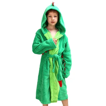 

Kids Dinosaur Robes Pokemon Pikachu Boys Girls Sleepwear Pajamas Children's Bathrobe Flannel Hoodie Robe Enfant Clothes for Bath