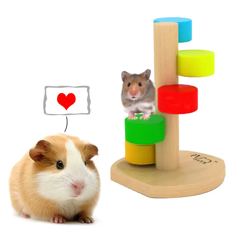 

Small Pet Animal Pine Colorful Swivel Jumping Climbing Ladder for Hamster / Chinchillas / Guinea Pigs Funny Toys Play Exercise
