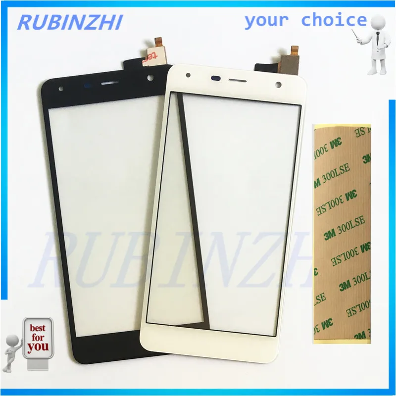 

RUBINZHI Phone Sensor Touchscreen For Fly fs517 cirrus 11 FS 517 Touch Screen Digitizer front glass lens panel sensor with tape