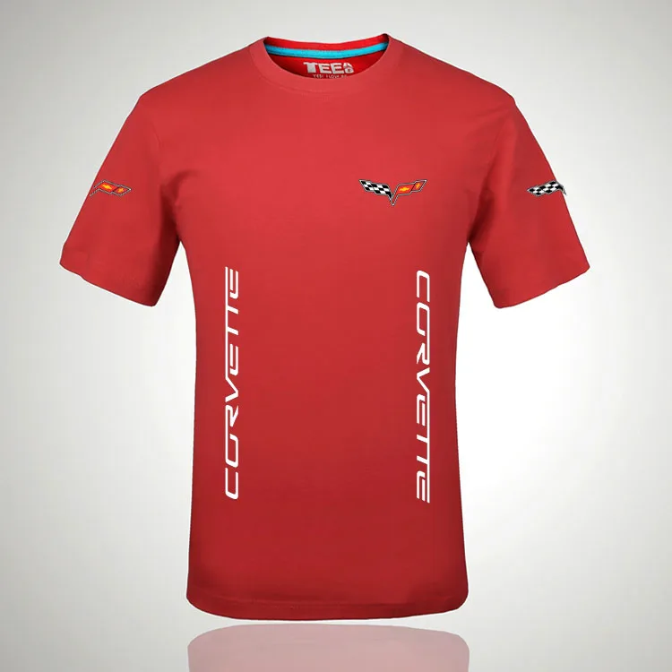 Хлопковая футболка с коротким рукавом Chevrolet corvette logo t shirt Повседневная футболка с принтом Специальная футболка с принтом - Цвет: Красный