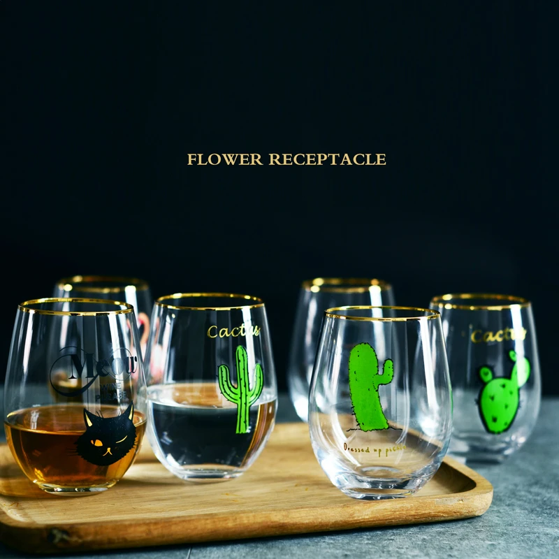 

Instagram Fashion Flamingo Mr. Elk Cactus MEOU Cat Golden Edge Egg Shaped Whiskey Cocktail Wine Glass Mousse Tray Verre Swig Cup