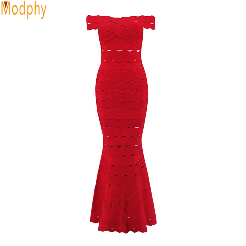 

2018 New Sexy Trumpet Mermaid Elegant Bandage Dress Women Floor Length Long cascading ruffle Evening Party Drop shipping HL351