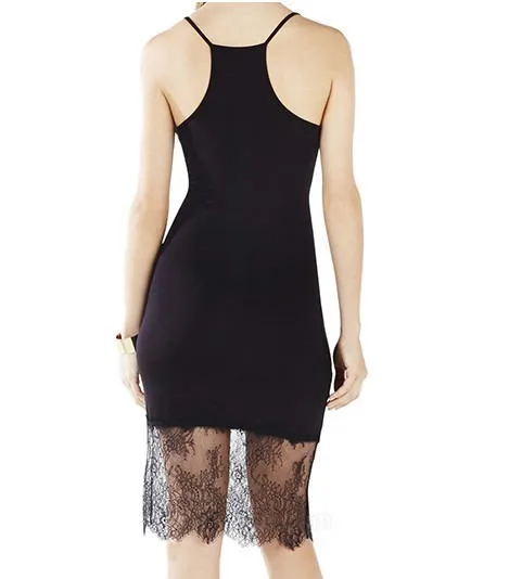 Lace Stitching Sexy Full Slip Women Sexy Spaghetti Strap Sleeveless Mesh Sleeveless Lingerie Underdress Fashion Intimates Slips