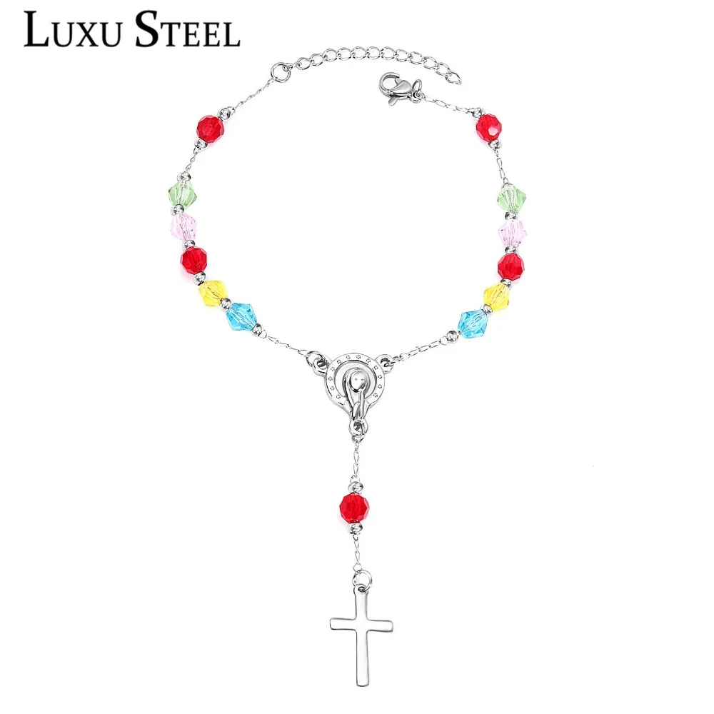 Изысканный подарок LUXUSTEEL красочные браслеты из кристаллов и бисера подвески