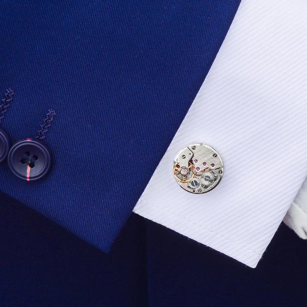 SAVOYSHI классические запонки в стиле стимпанк для мужчин Высокое качество Серебряные механические часы рубашка Запонки Брендовые украшения для делового человека подарок