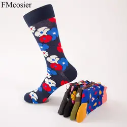 5 пар Новинка осень-зима модные Для мужчин хлопок Книги по искусству Happy Socks для Для мужчин Красочные цветы Meia Sokken Socken Лоферы Сокс много
