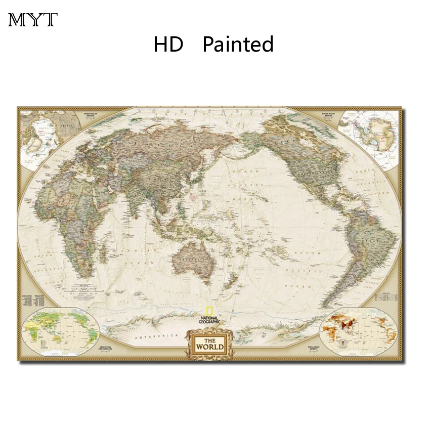 Buy Free Shipping 100 HD Print Map Canvas Painting