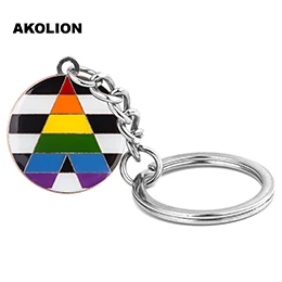 LGBT Pride Rainbow Asexual, металлические кольца для ключей, ювелирные изделия, брелок для автомобиля, кошелек, сумка, аксессуары для DIY, подарок, XY0315-K - Цвет: XY0307-K