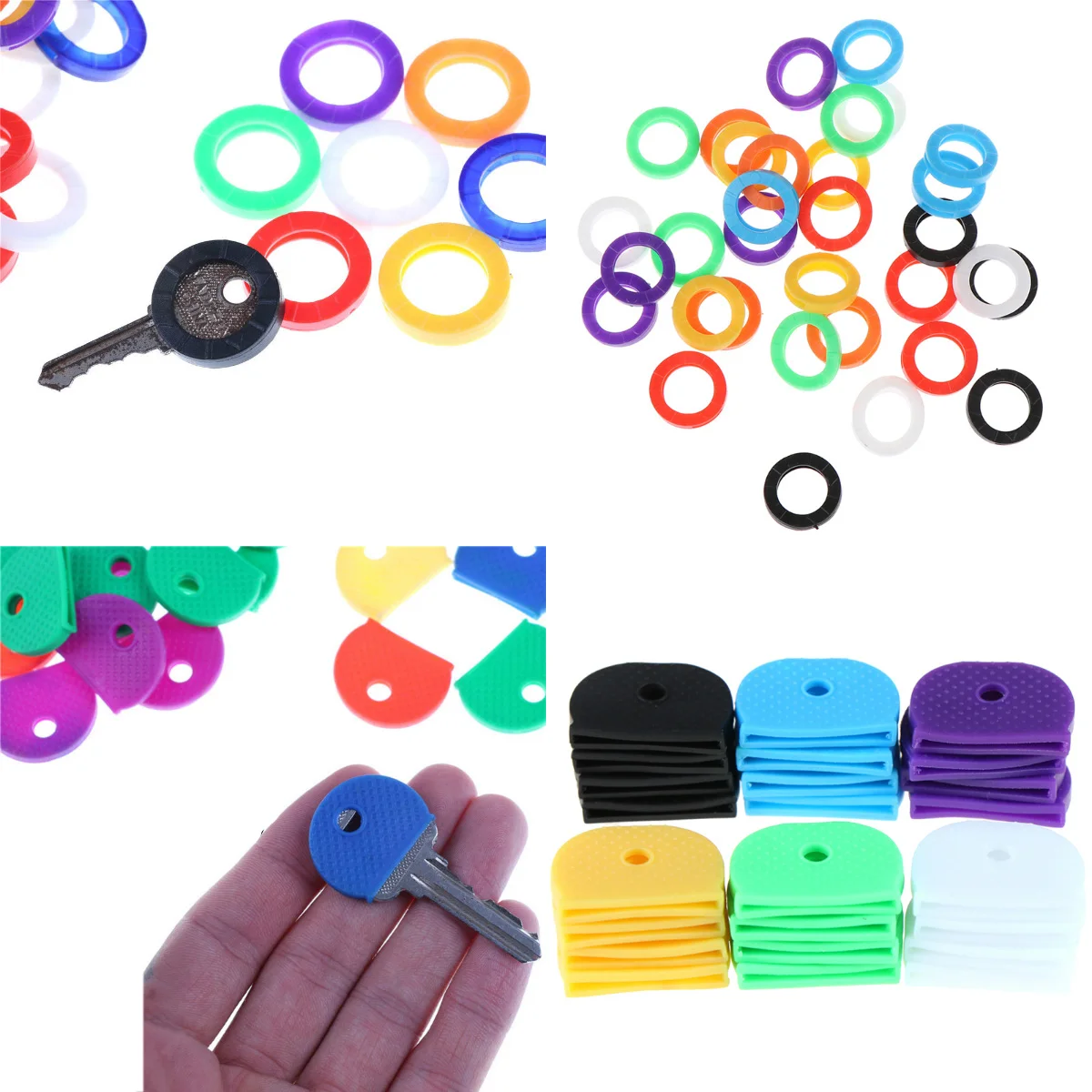 24/32Pcs Colorful Key Top Covers Head/Caps/Tags/ID Markers Mixed Toppers Keyring Accessories