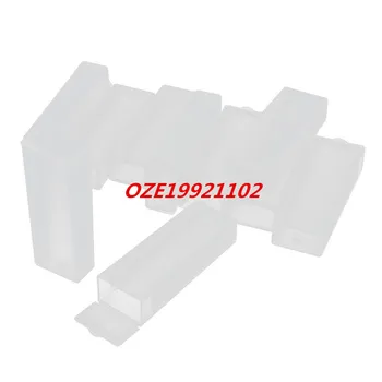 

Plastic Rectangle Microscope Glass Holder Slide Box for 5 Slides