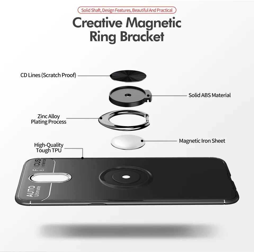 Oneplus6t Ring Case For Oneplus 6t Coque Soft Silicone Magnetic Holder Stand One Plus 6t Case For Oneplus 6 t 6 6t Cover Luxury  (8)