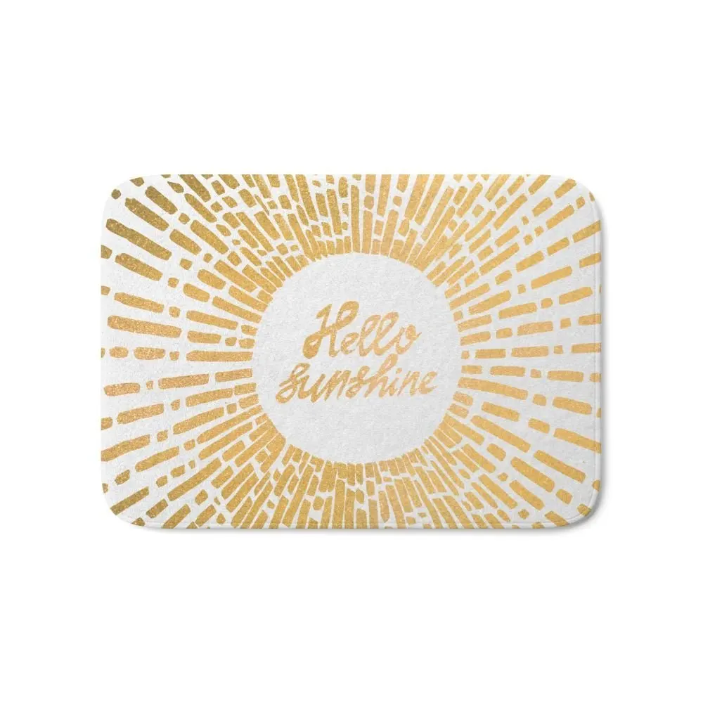 Hello Sunshine Gold Bath Mat Water Absorption Carpets Living Room Dust