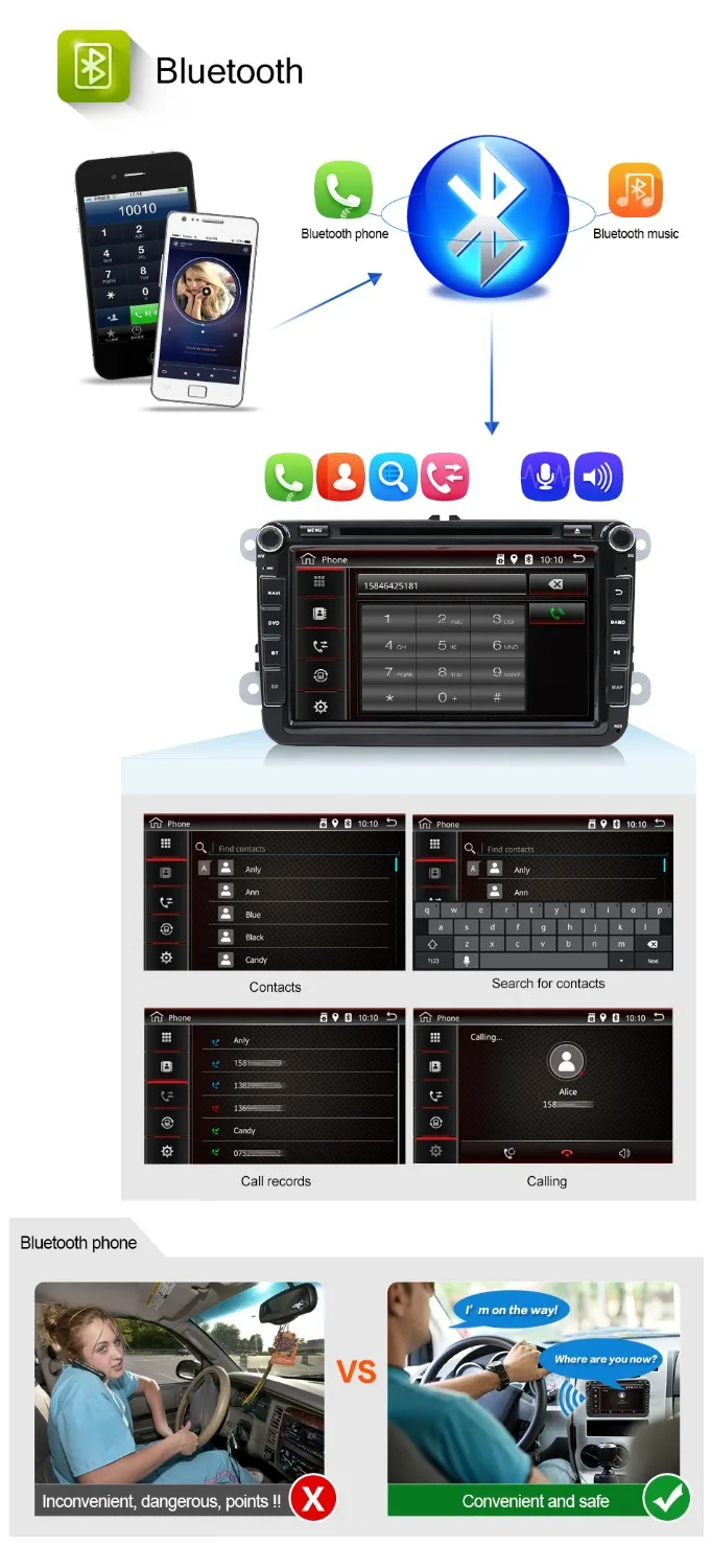 Cheap Bosion Android 8.0  Car DVD GPS Navi For Volkswagen SKODA OCTAVIA Fabia GOLF 6 polo Bora MK4 B6 PASSAT Tiguan DAB+ Wifi 2