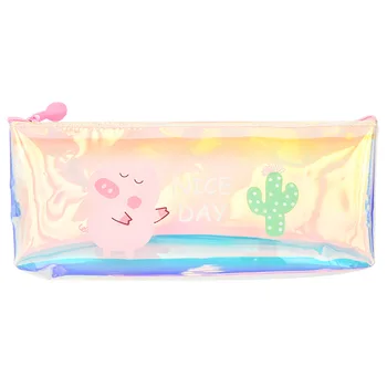 

Cute Pvc Transparent Laser Cartoon Animal Cactus Pencil Bag & Case Kawaii Storage Pen Bag for School Kids Gift Wholesale
