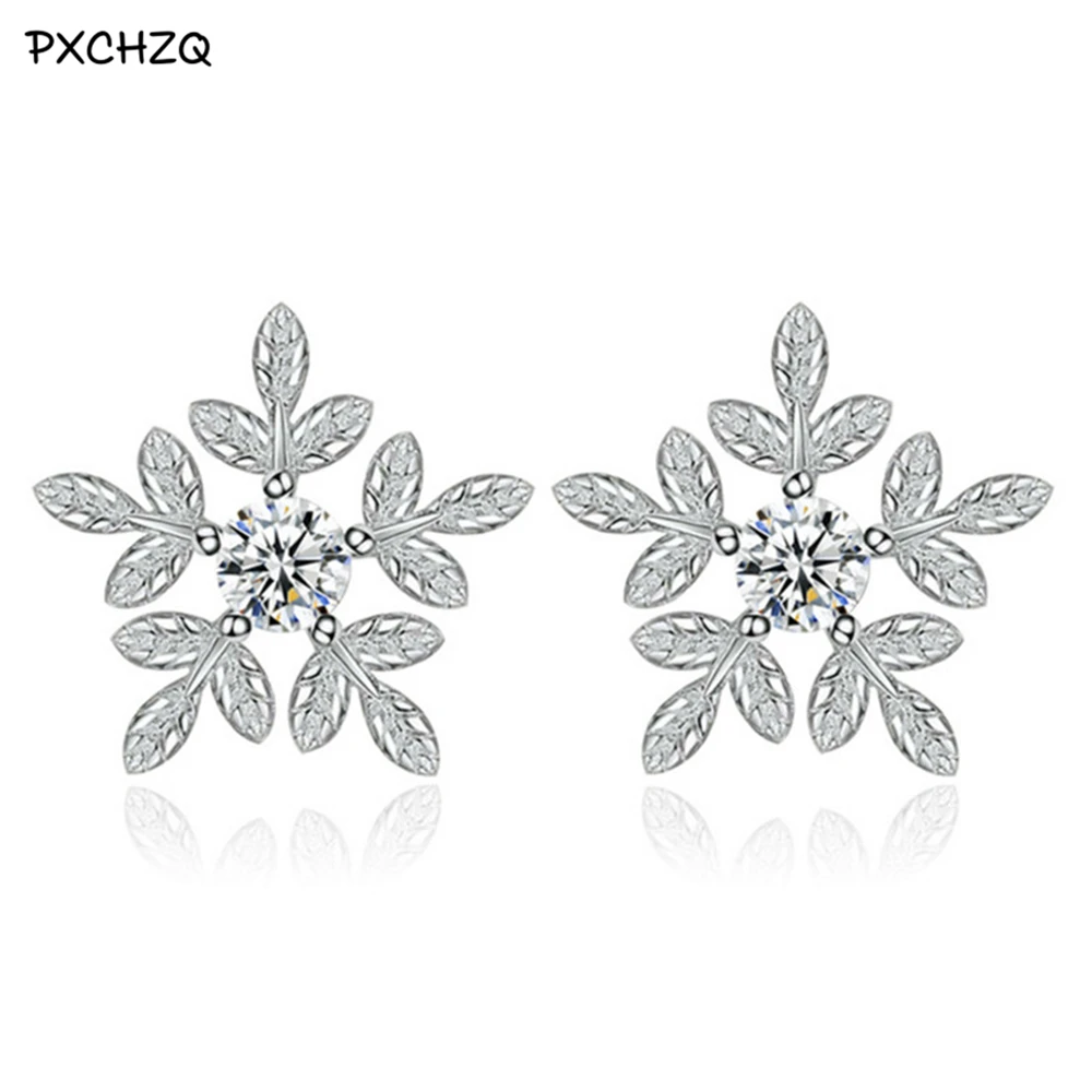 Super Lindo Plata Y Perlas Copo De Nieve Aretes