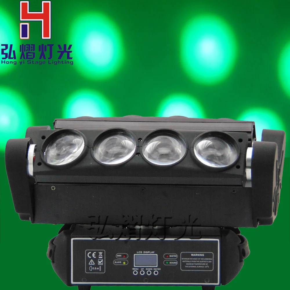 Hongyi/Stage Освещение паук движении головой 8x10 Вт RGBW 4in1 CREE светодиодный луч этап DJ Дискотека лазерное шоу звук Свет