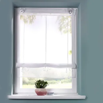 

Kitchen Short Curtains With U Shape Hook & Rod For The Kitchen White Sheer Tassel Tulle Curtains Window Home textile